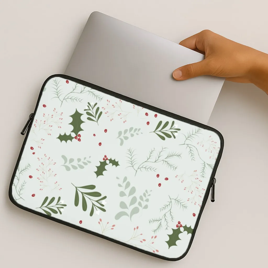 Christmas Floral Pattern Laptop Sleeve Flexible Shell