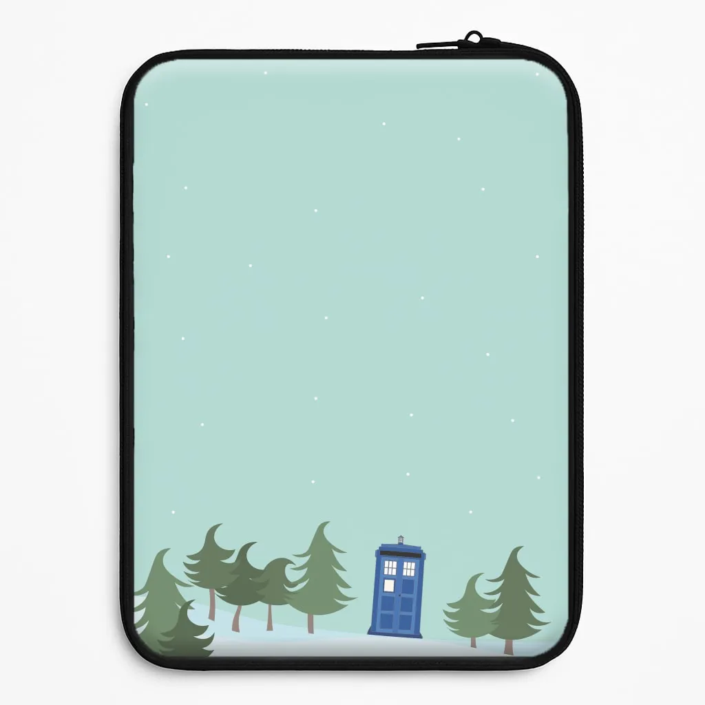Christmas Tardis - Doctor Who Laptop Sleeve Raised Edges Sleek Detail