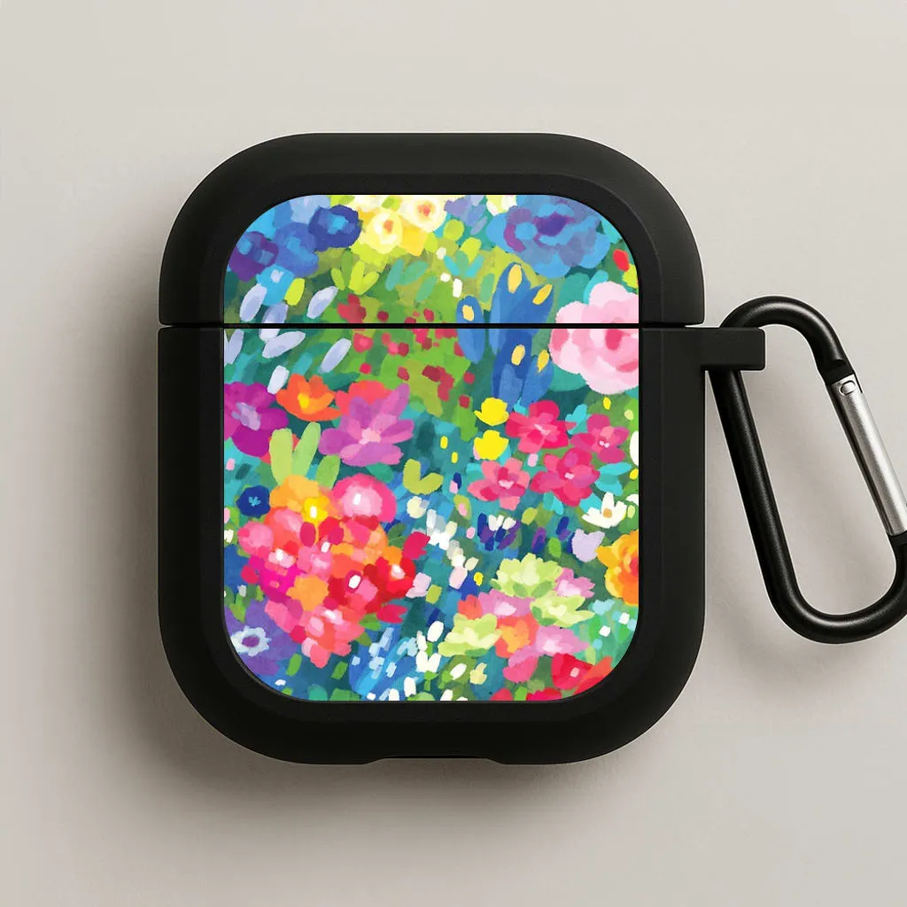 soft matte pocket shell Colourful Floral Pattern AirPods Case