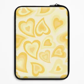 Yellow Hearts - Trippy Patterns Laptop Sleeve Polished Texture Design Refined Pattern