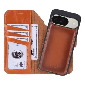 Carter Detachable Leather Wallet Case ?C Pixel 10, Burnished Tan Soft Edge Detail Lightweight Protection
