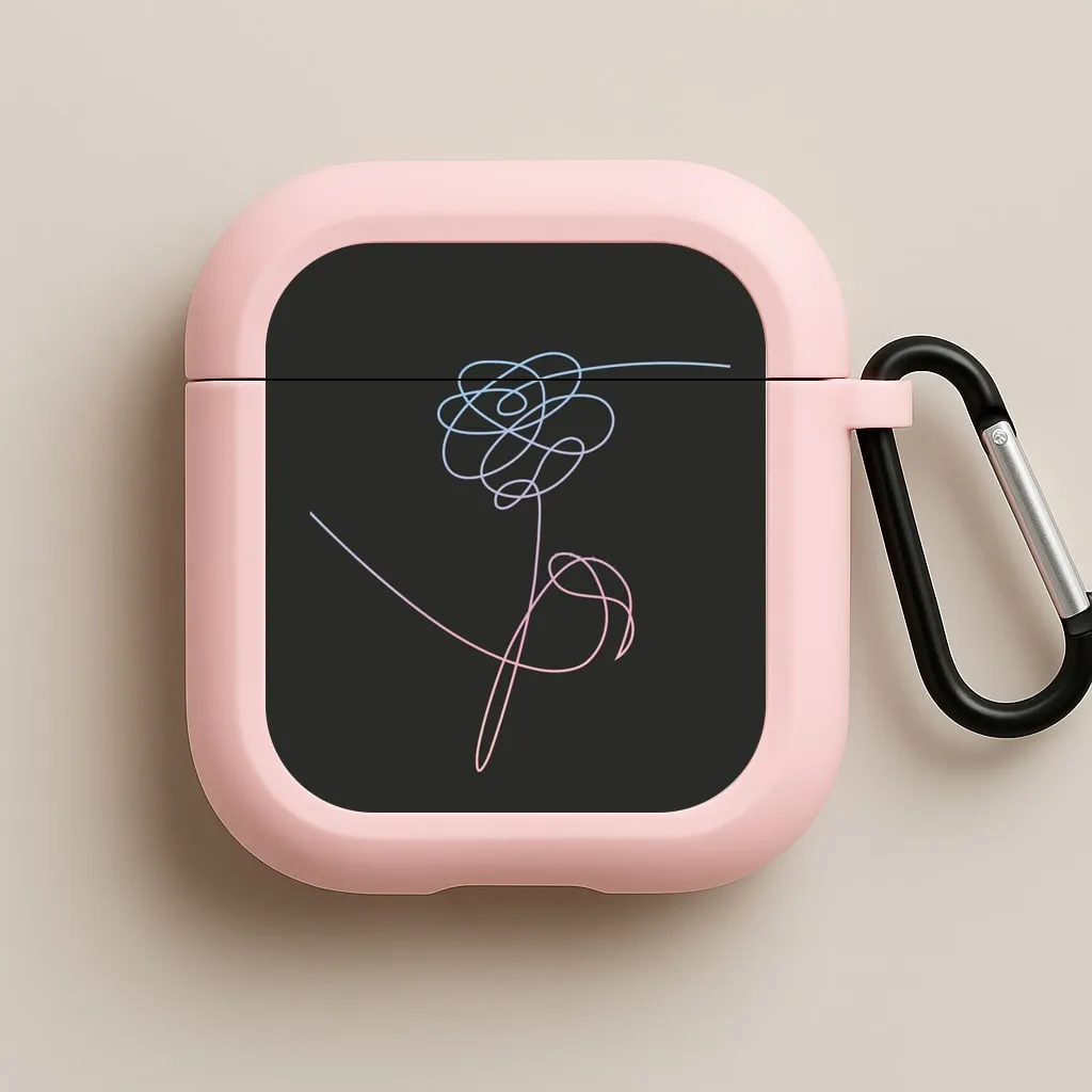 Stylish Gift Idea color pop airpods case Love Yourself Flower - K Pop AirPods Case