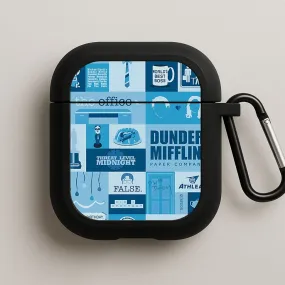 soft grip airpods cover Office Blue Patchwork AirPods Case