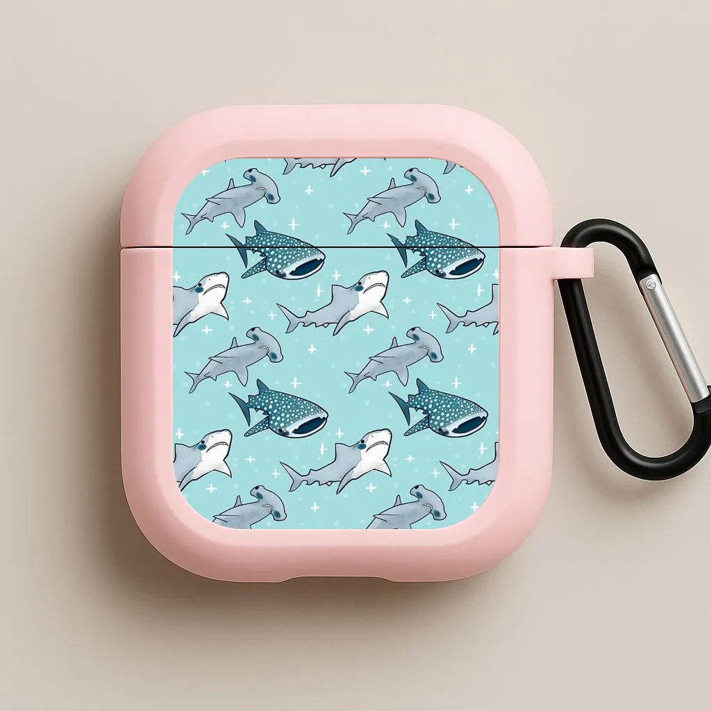 Colorful Compact Case Shark Pattern AirPods Case