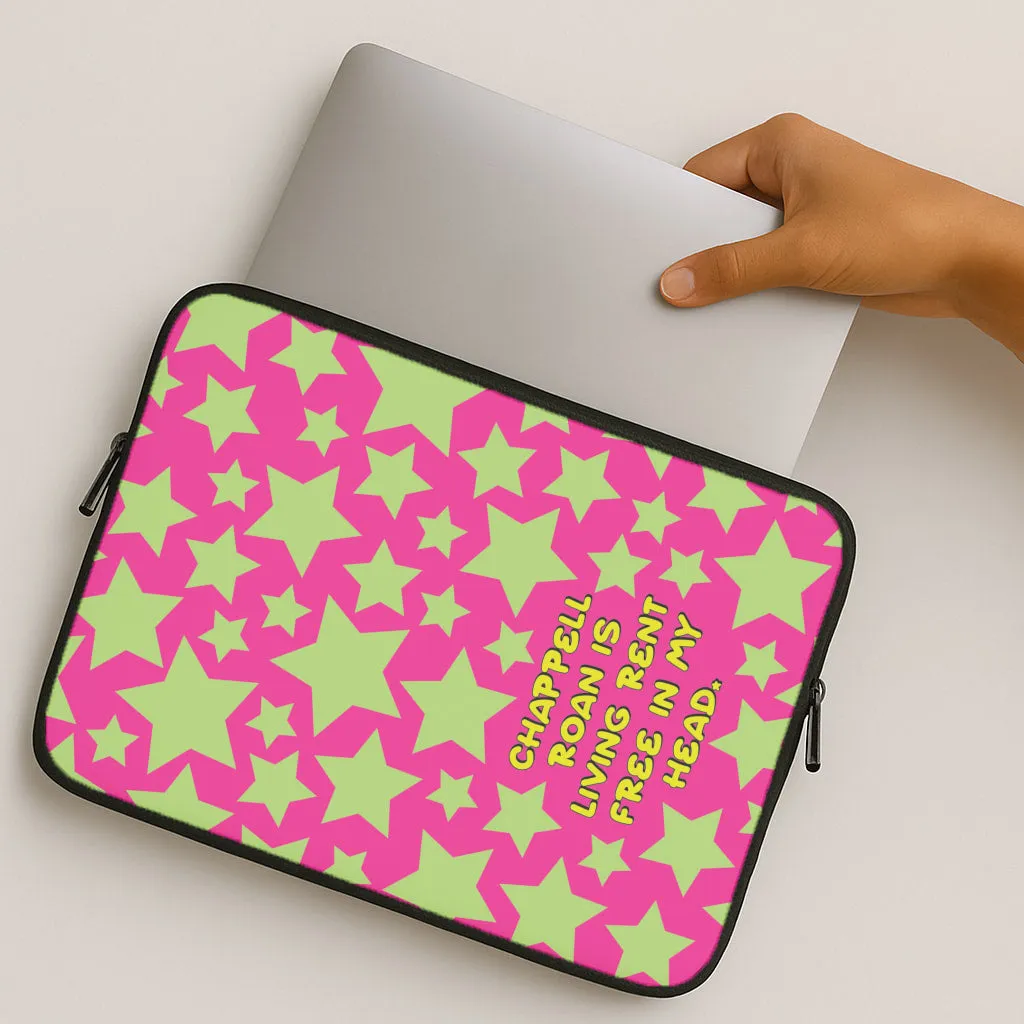 Glossy Texture Glossy Pattern Chappell Rent Free In My Head Laptop Sleeve