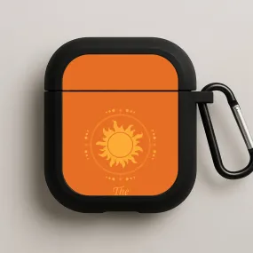 The Sun Orange AirPods Case Compact Storage Shell Portable Tech Holder