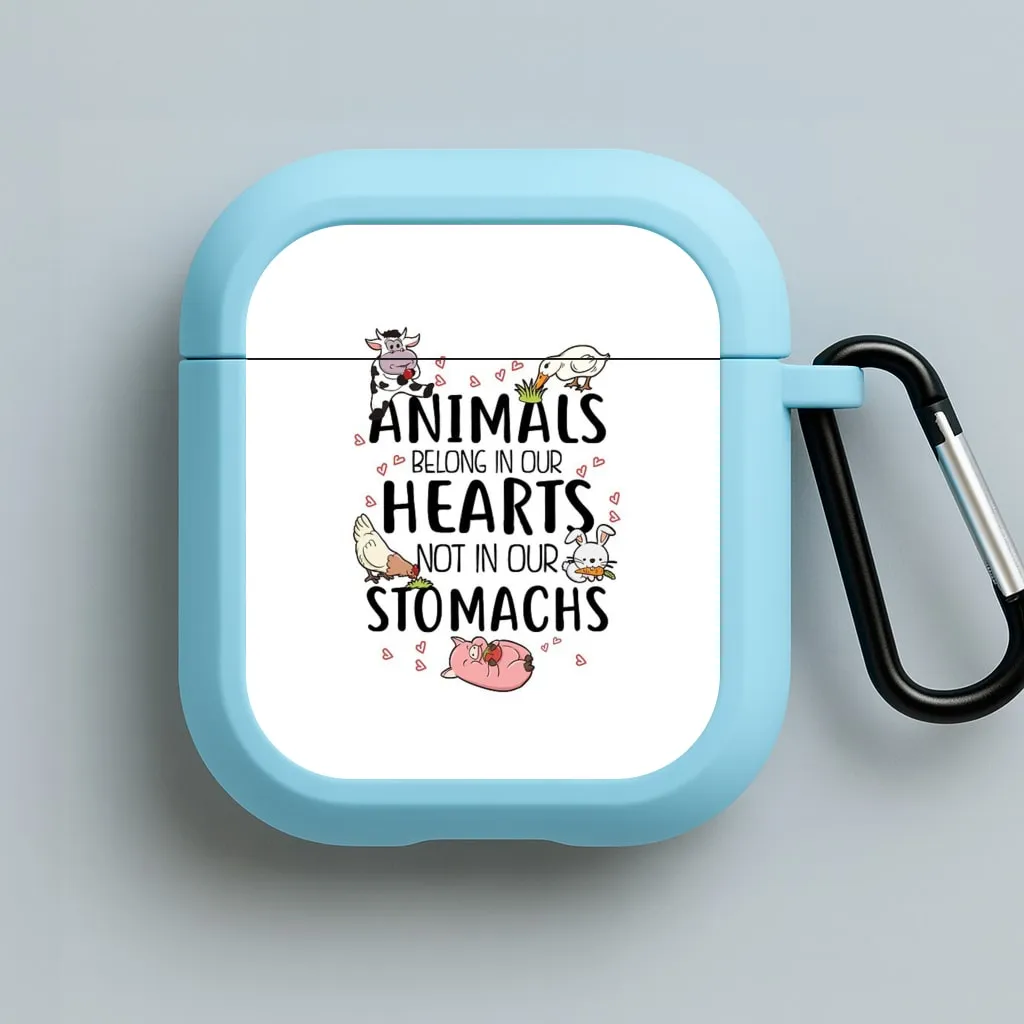 Animals Belong In Our Hearts - Vegan AirPods Case airpods case for students magnetic lock airpods shell