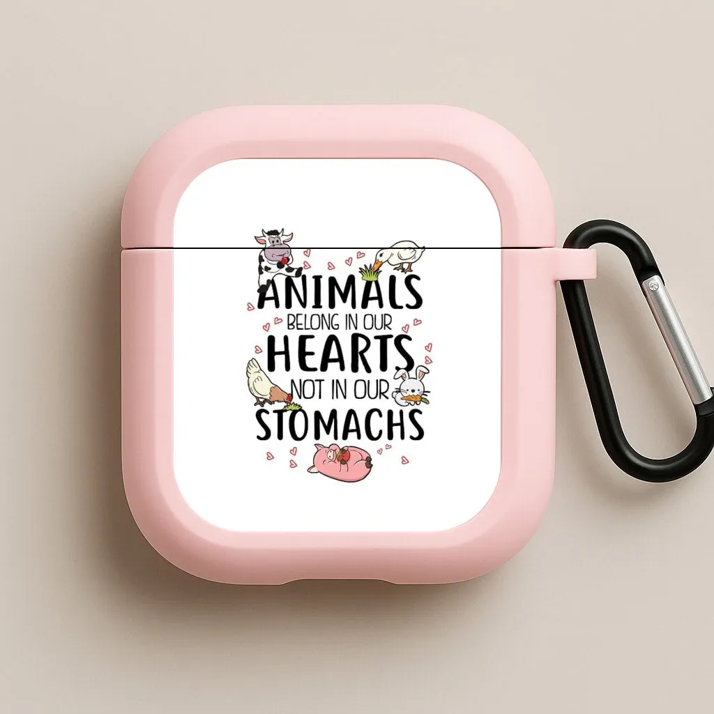 Animals Belong In Our Hearts - Vegan AirPods Case Stylish Daily Organizer
