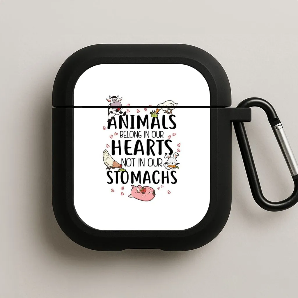 Animals Belong In Our Hearts - Vegan AirPods Case Trendy Color Design Wireless Companion Gear