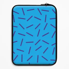 Blue Line Pattern - Eighties Laptop Sleeve Polished Edge