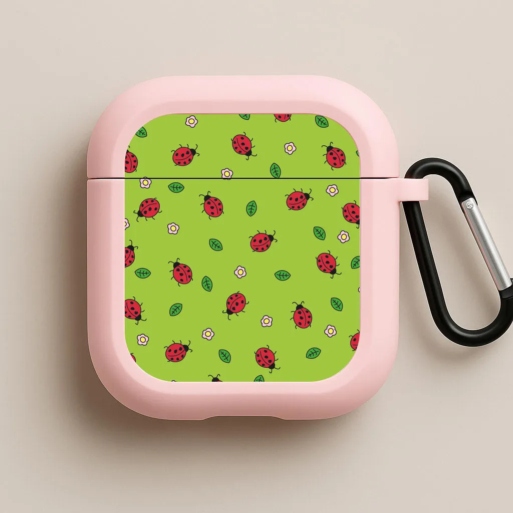 Ladybugs And Flowers - Spring Patterns AirPods Case magnetic charging case durable everyday protection