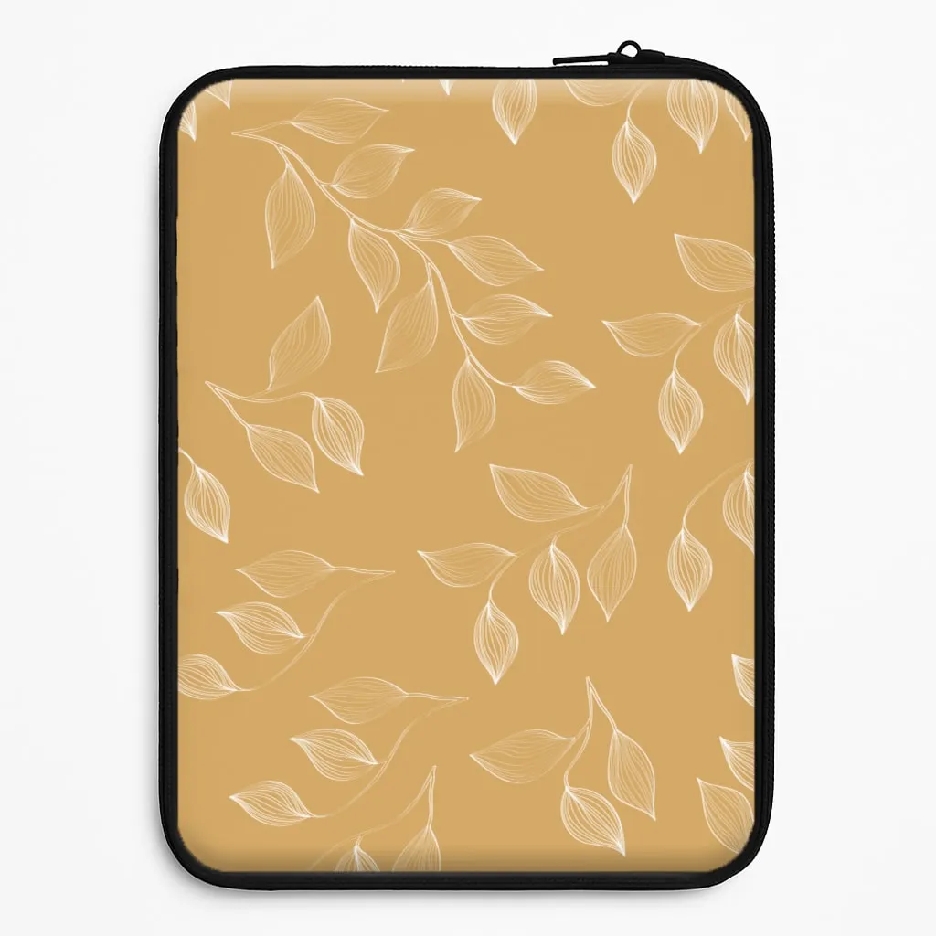 Autumn Leaf Pattern Laptop Sleeve Elegant Edge Rugged Design Style