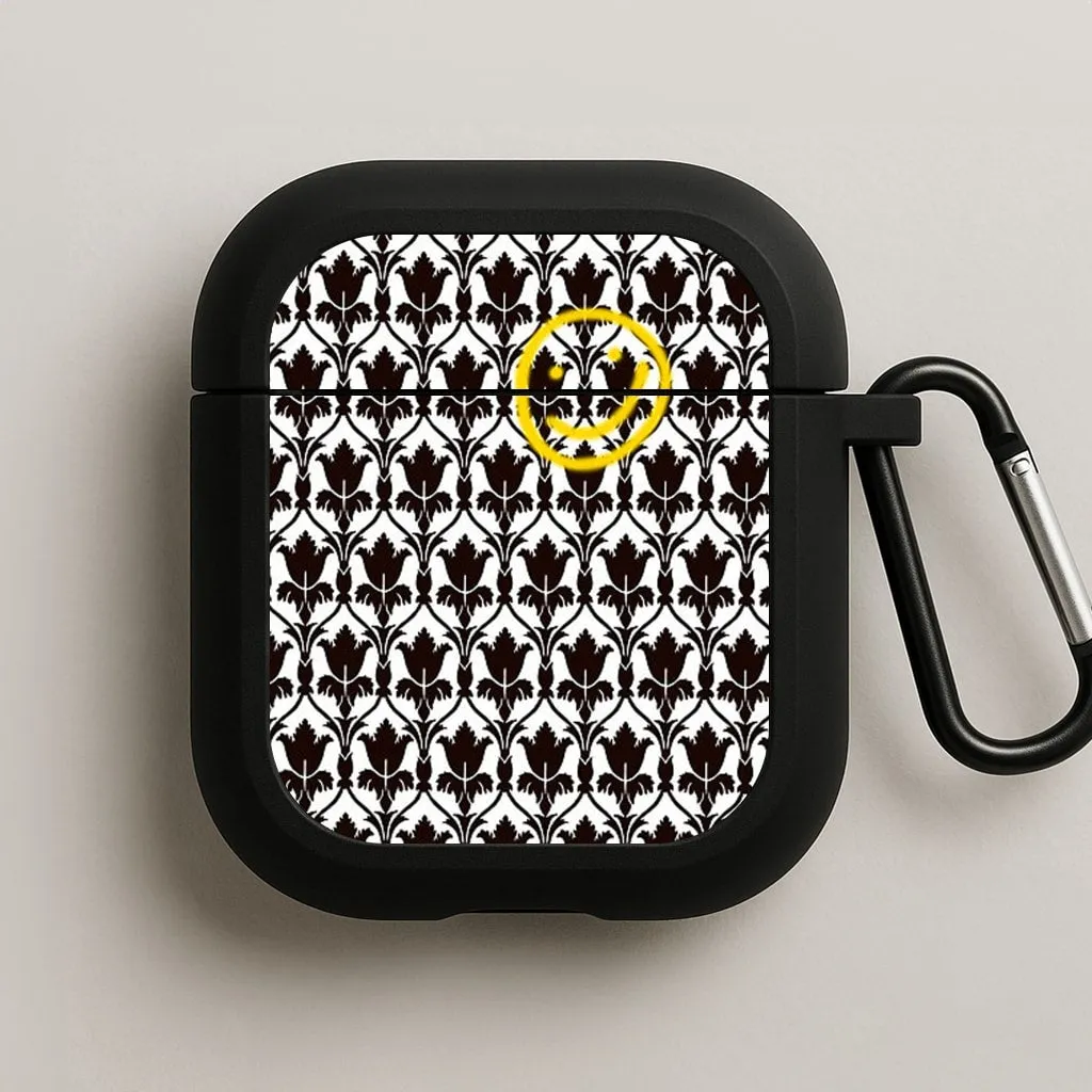 Durable Carry Loop Detective Wallpaper Smile AirPods Case