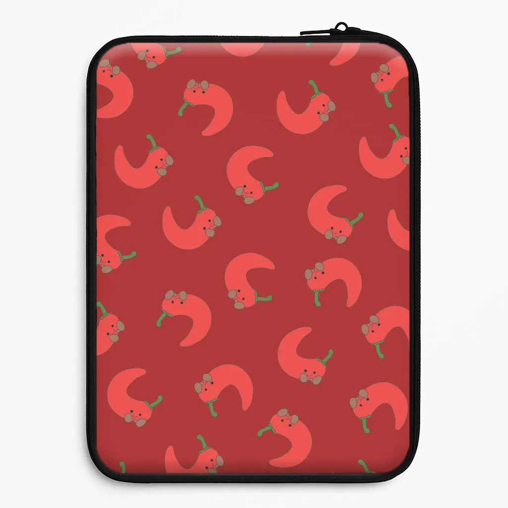 Red Chilli Pattern Laptop Sleeve Classic Finish Trendy Pattern