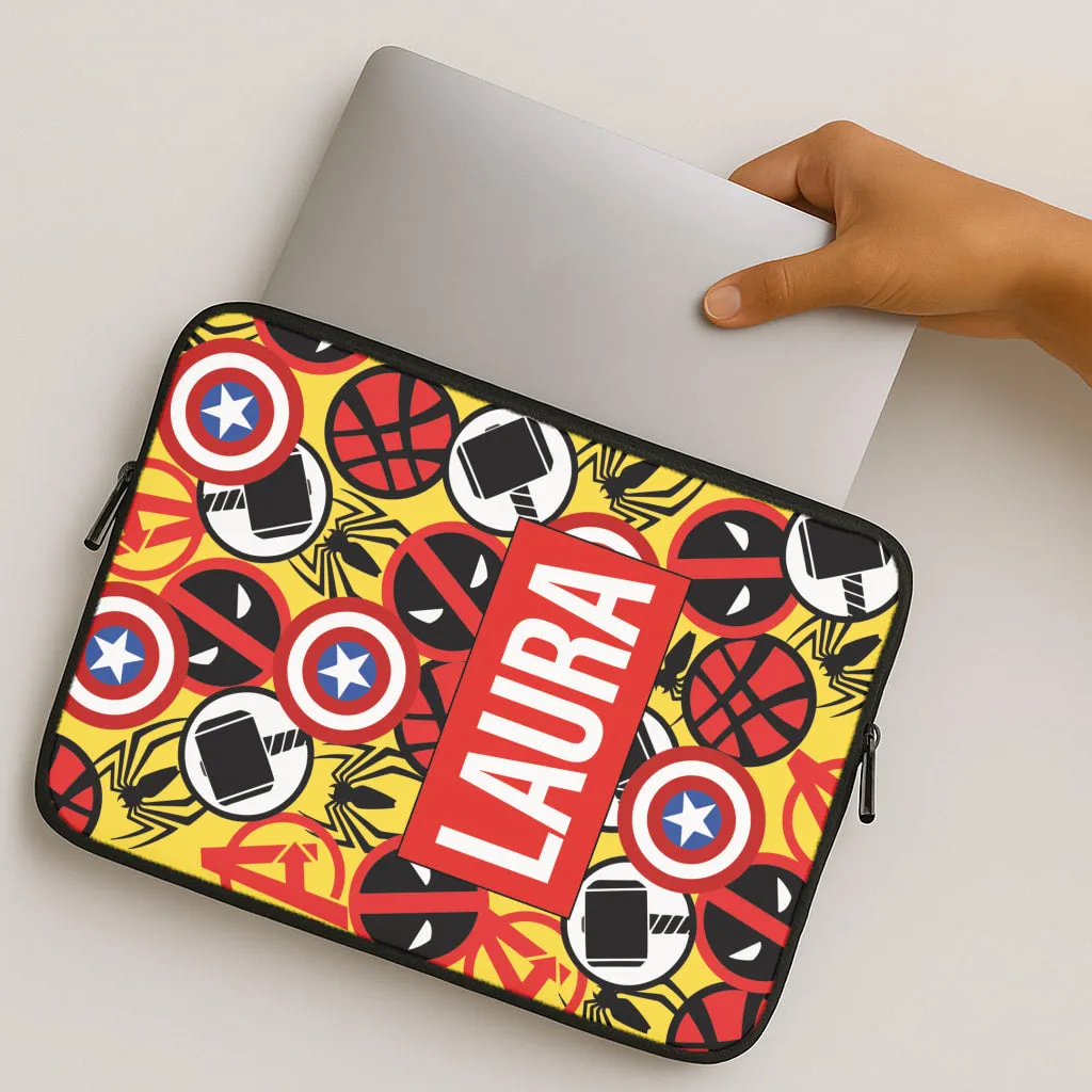Collage - Personalised Superhero Comic Laptop Sleeve Everyday Carry