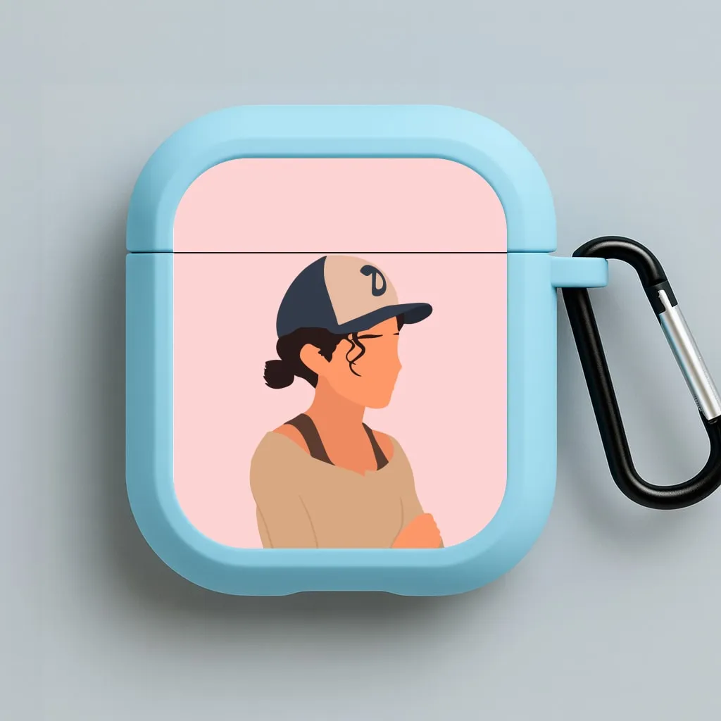 lightweight gradient commuter leather airpods case slim elegant earphone protector Clementine Faceless - TWD AirPods Case