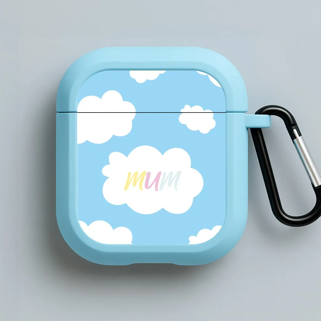 Functional Carry Strap Classic Texture Finish Clouds - Mothers Day AirPods Case