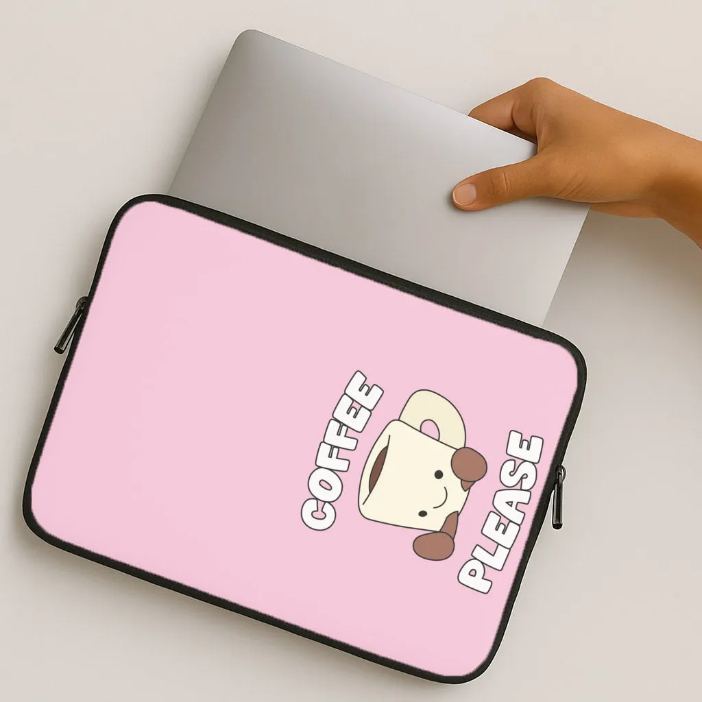 Polished Finish Texture Coffee Please Mug Laptop Sleeve