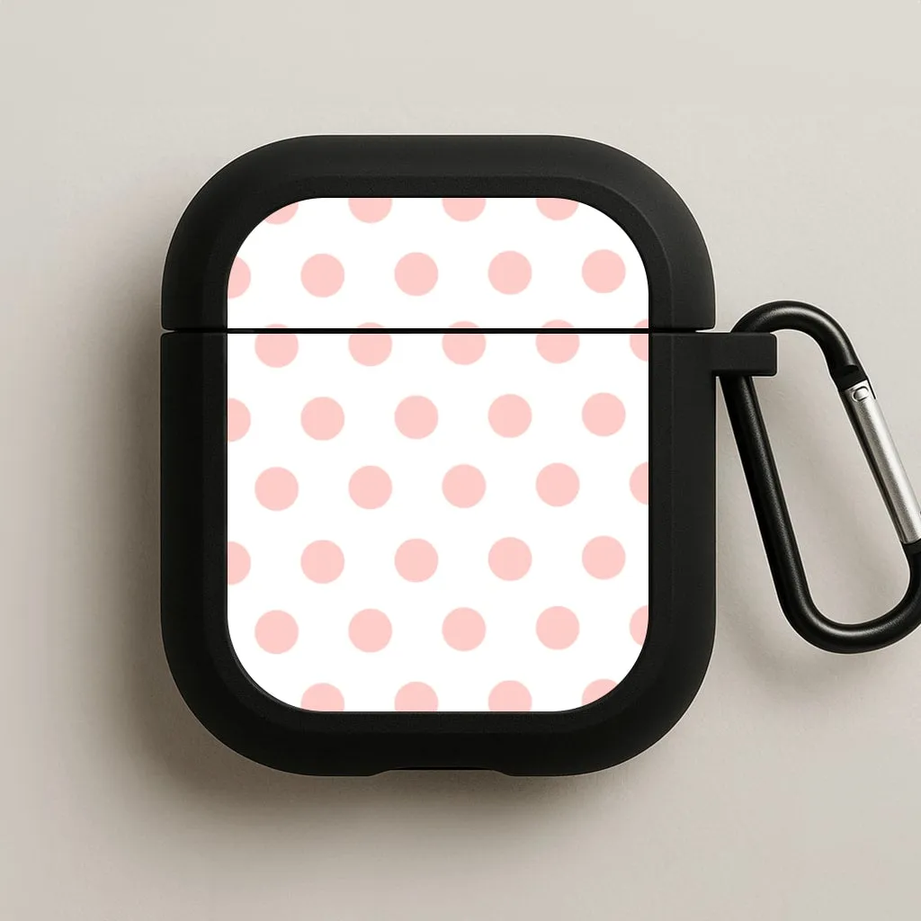 Pink Polka Personalised AirPods Case premium handmade case soft flexible airpods case
