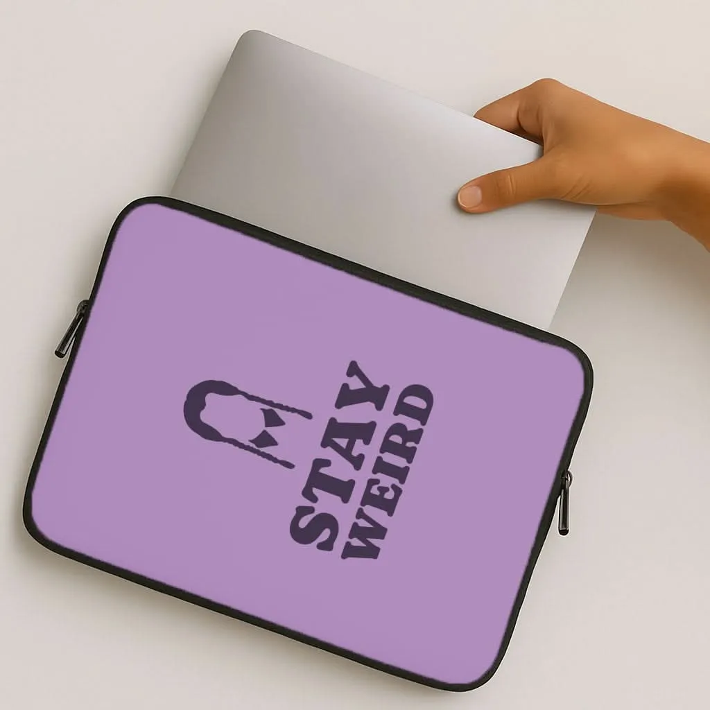 Stay Weird Purple Laptop Sleeve Edge Protection