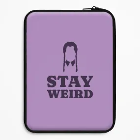 Stay Weird Purple Laptop Sleeve Office Accessory Minimal Texture