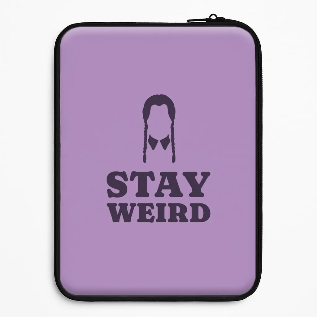 Stay Weird Purple Laptop Sleeve Office Accessory Minimal Texture