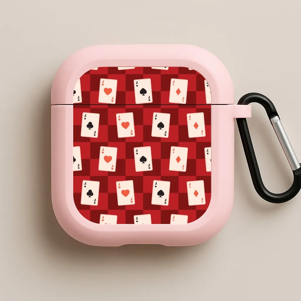 Card Deck Checkered Pattern  AirPods Case Trendy Rubber Case