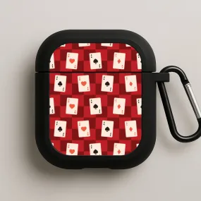 Card Deck Checkered Pattern  AirPods Case Universal Compact Holder soft flexible silicone protector
