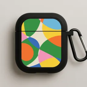 Colourful Abstract Shapes Pattern AirPods Case sleek ergonomic pocket airpods cover Fashion Lifestyle Accessory