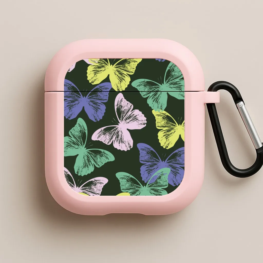 Colourful Butterfly Stamps Pattern AirPods Case Sleek Modern Design Creative Silicone Case