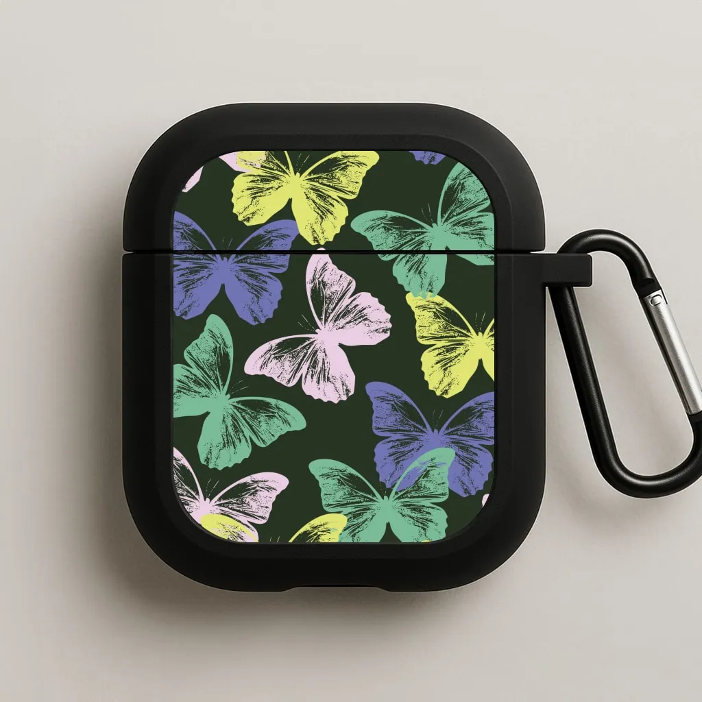 Colourful Butterfly Stamps Pattern AirPods Case Durable Slim Organizer flexible silicone airpods shell