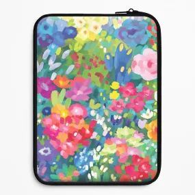 Compact Texture Layer Luxury Surface Colourful Floral Pattern Laptop Sleeve