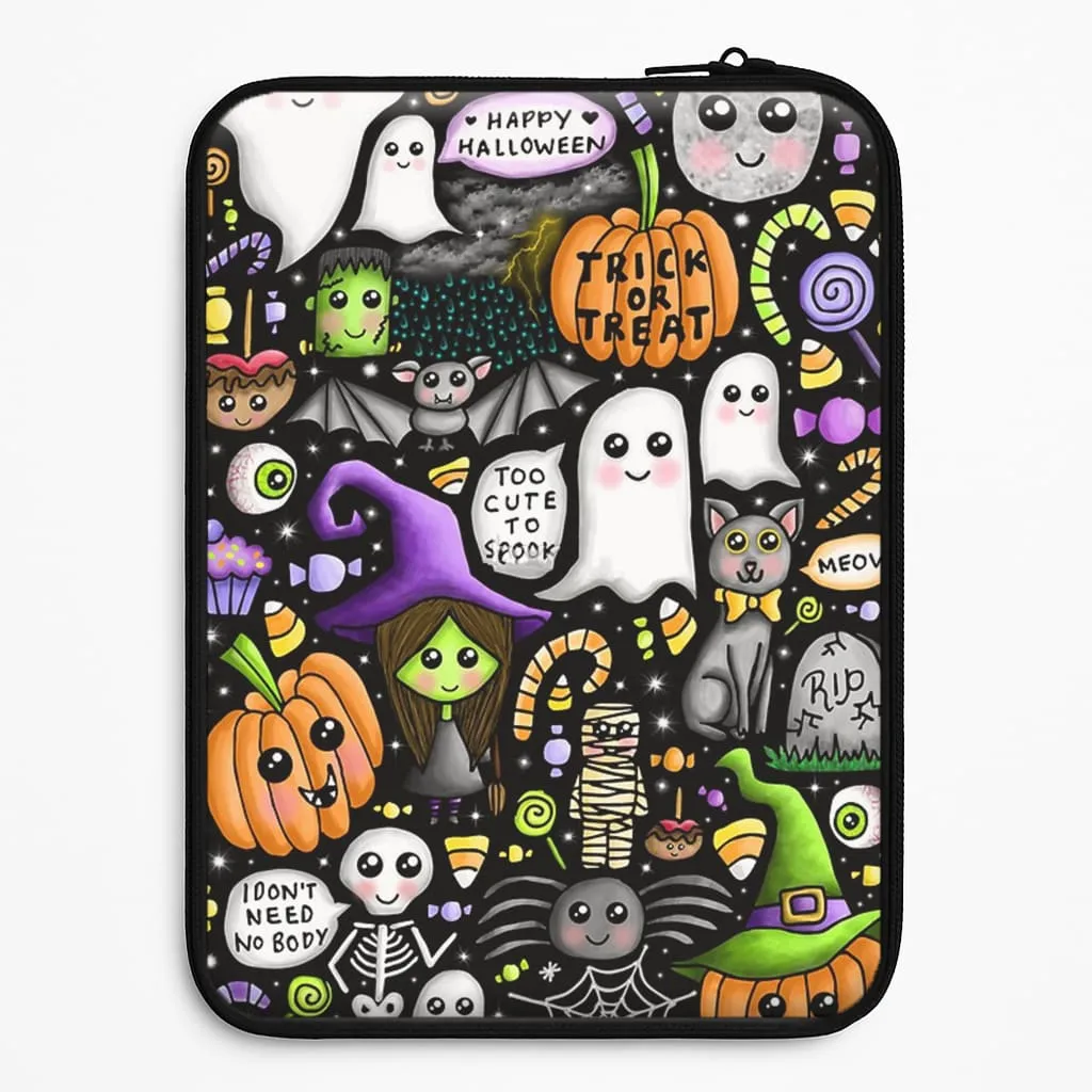 Colourful Halloween Pattern Laptop Sleeve Modern Texture Build