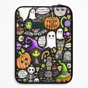 Colourful Halloween Pattern Laptop Sleeve Modern Texture Build