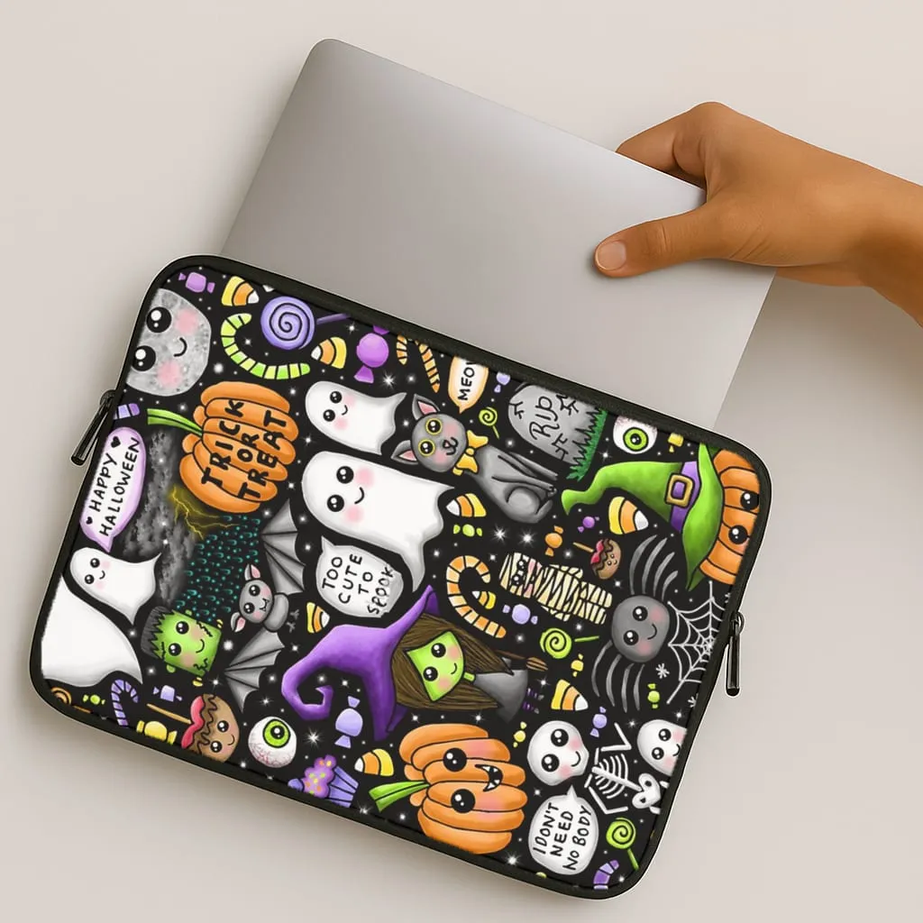 Matte Guard Light Touch Colourful Halloween Pattern Laptop Sleeve