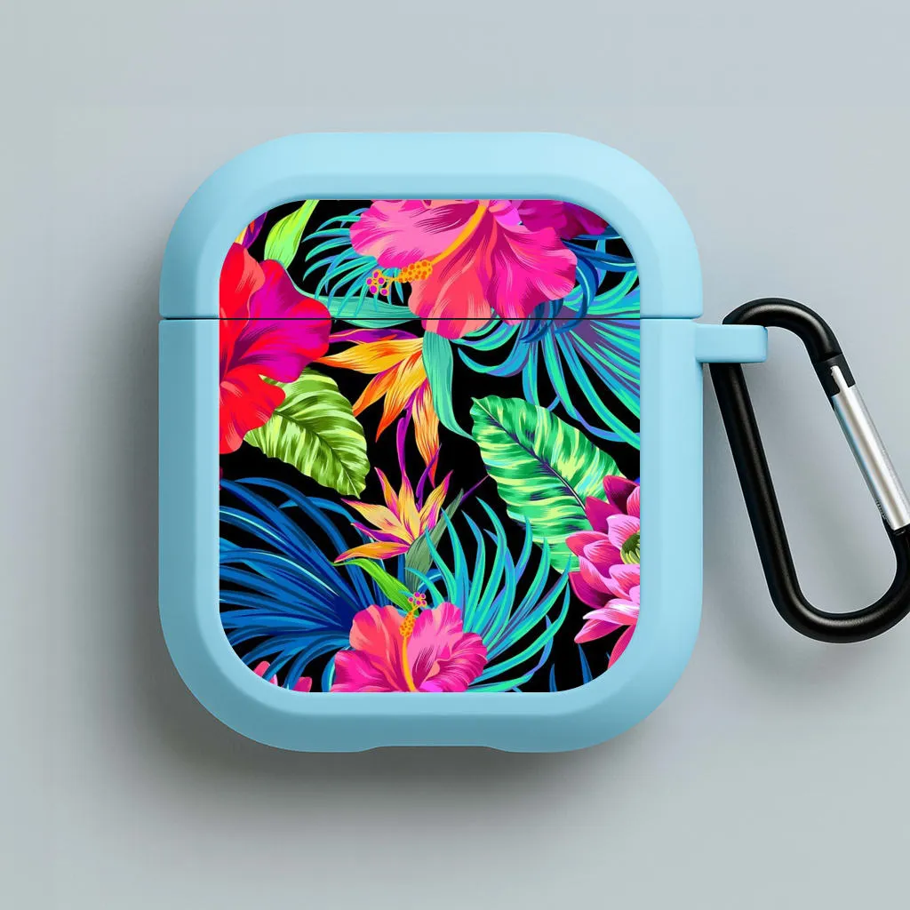 Colourful Hibiscus Pattern AirPods Case Premium Audio Holder Modern Daily Shell