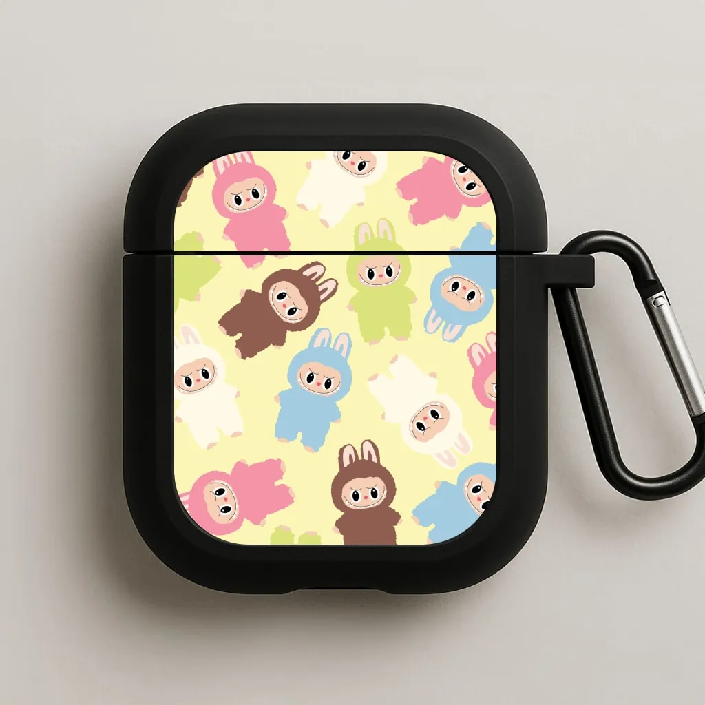 Colourful Little Monsters Pattern AirPods Case durable high strength protector