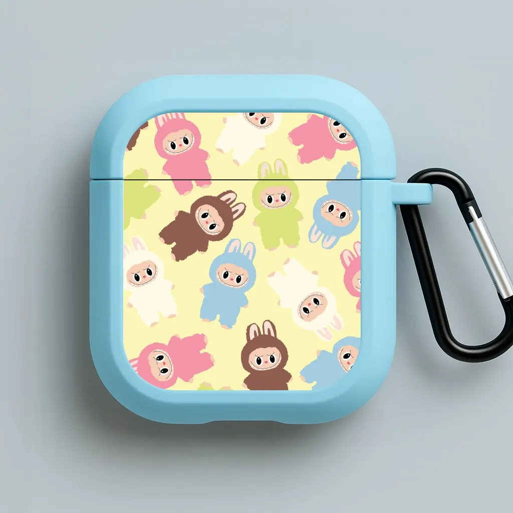 Minimalist Carry Bag Colourful Little Monsters Pattern AirPods Case