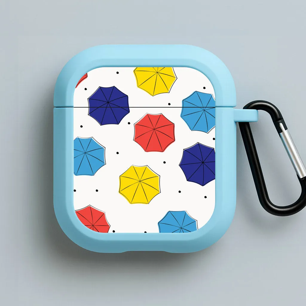 Trendy Rubber Case Colourful Umbrellas Pattern AirPods Case