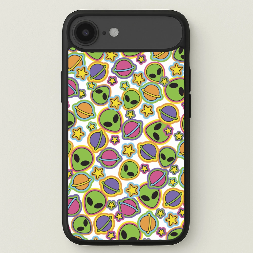 Simple Style High Quality Colourful Aliens And Stars Phone Case