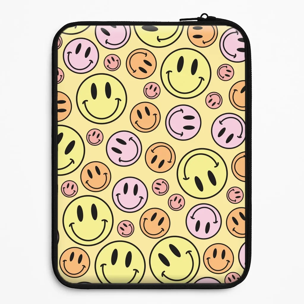 Smooth Layer Texture Retro Smileys Pattern Laptop Sleeve