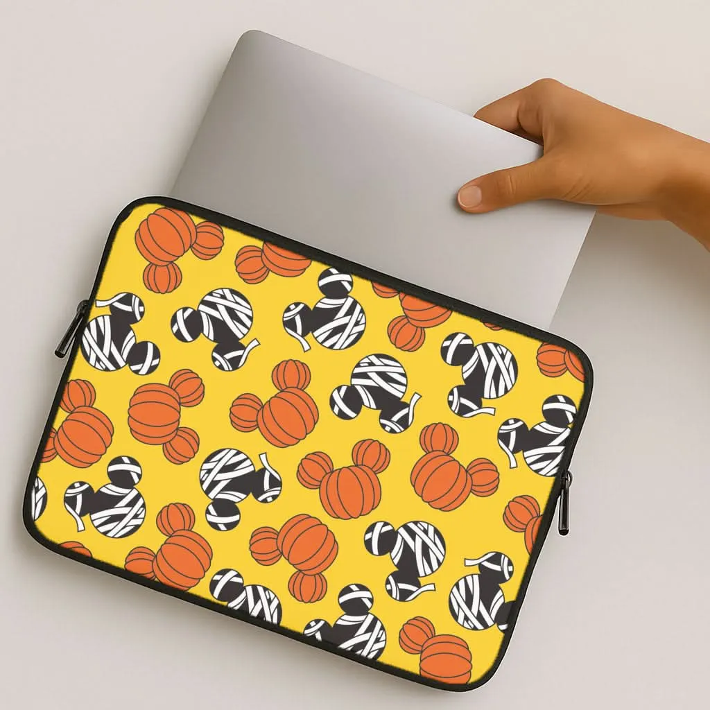 Pumpkin And Mummy Mouse Pattern Laptop Sleeve Modern Accessory Subtle Touch
