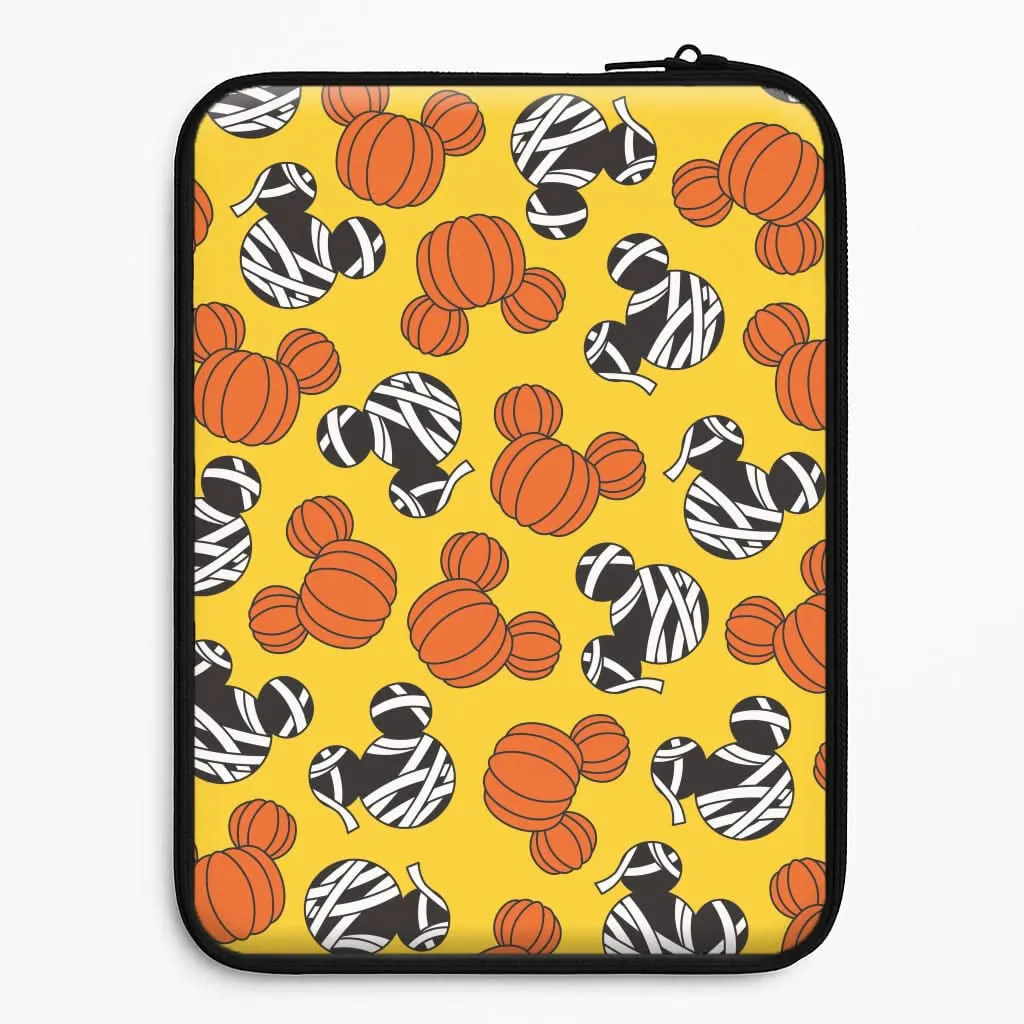 Pumpkin And Mummy Mouse Pattern Laptop Sleeve Rugged Pattern Texture Polished Edge
