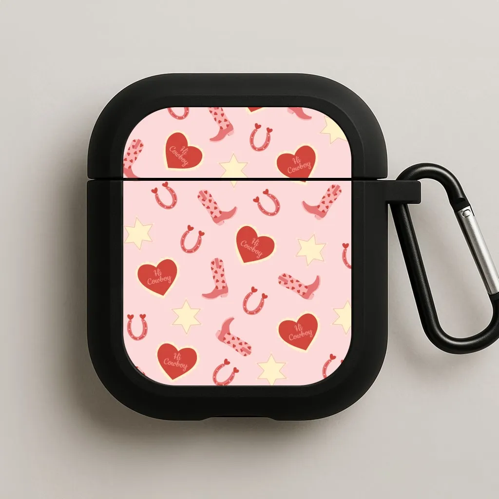 Hi Cowboy - Western  AirPods Case Portable Soft Pouch soft matte travel airpods cover