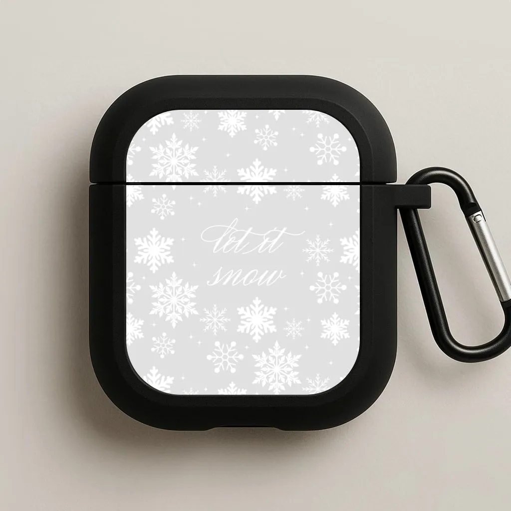 Let It Snow Christmas Pattern AirPods Case minimalist carry shell drop proof airpods cover