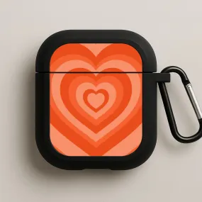 wireless earbuds carrying box Orange - Colourful Hearts AirPods Case