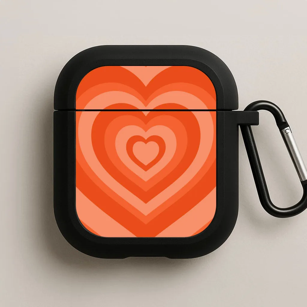 Orange - Colourful Hearts AirPods Case customizable pattern airpods shell