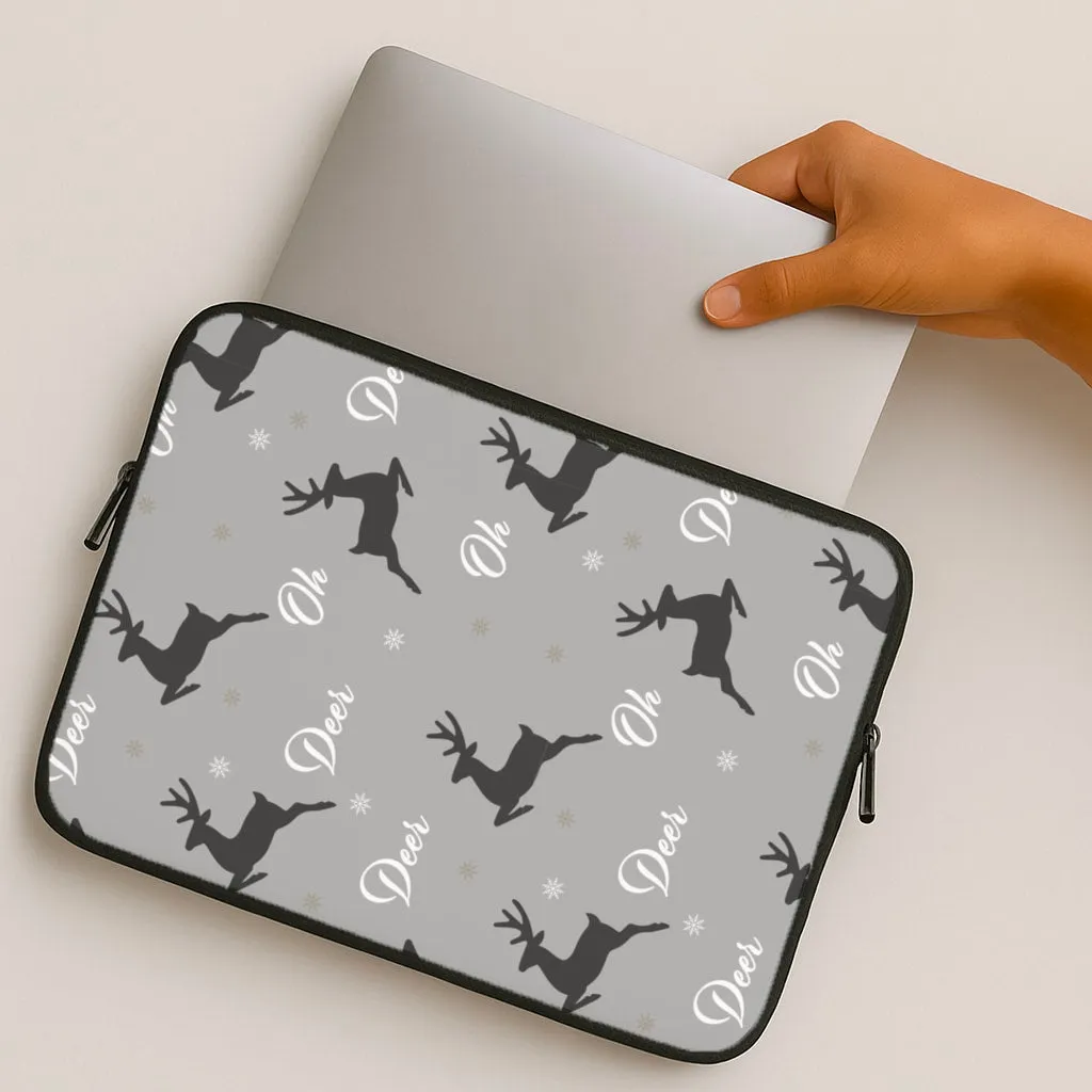 Oh Deer Christmas Pattern Laptop Sleeve Printed Graphic Dust proof