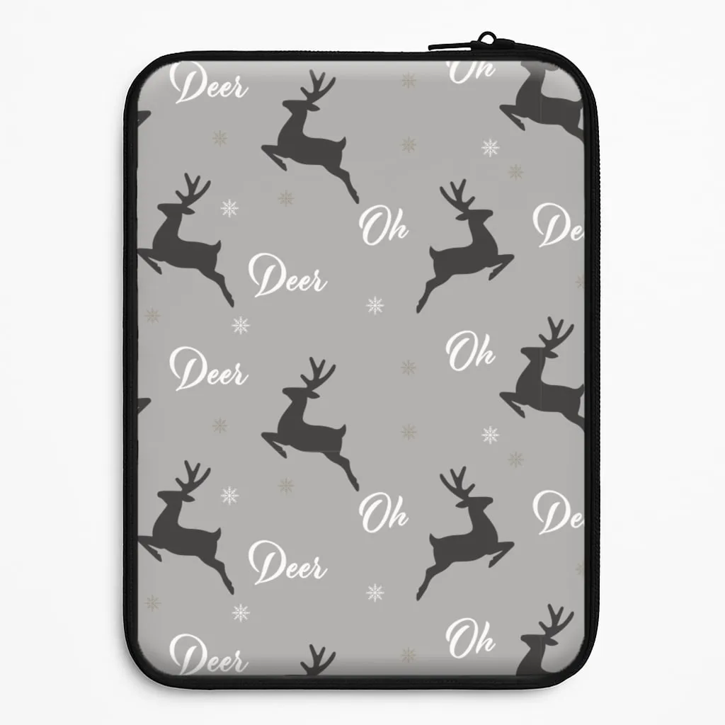 Vivid Texture Oh Deer Christmas Pattern Laptop Sleeve