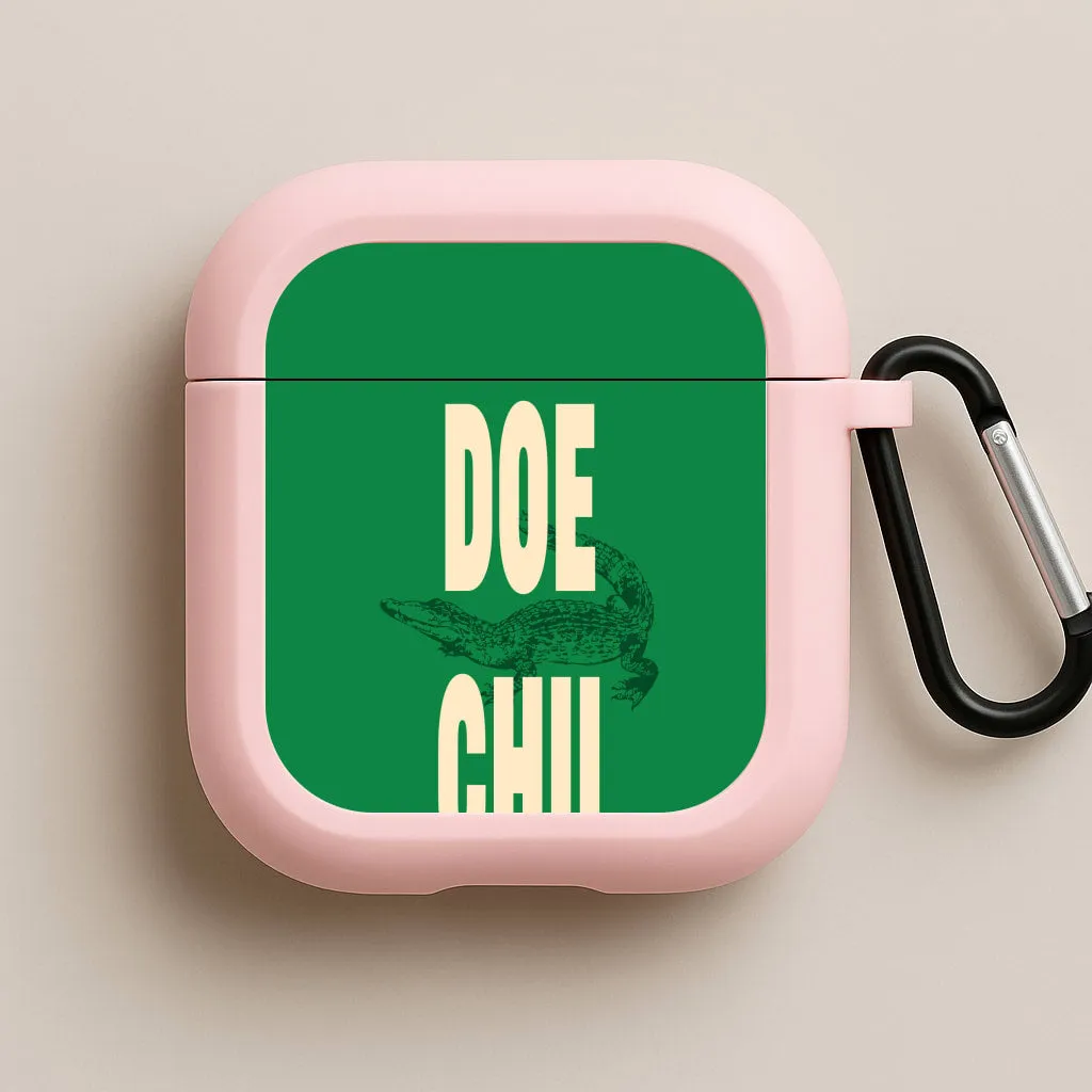 vivid neon ergonomic pocket silicone shell Rapper Alligator Print AirPods Case